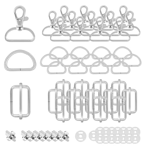 Drehbare Karabinerhaken D-Ringe Mit Drehgelenk Schlüsselanhänger Triglide-Schiebeschnalle 50 Stück Gurtversteller Metall Magnetknöpf Schnallen und Verschlüsse 32mm Silber für DIY Nähen Zubehör Drehbare Karabinerhaken D-Ringe Mit Drehgelenk Schlüsselanhänger Triglide-Schiebeschnalle 50 Stück Gurtversteller Metall Magnetknöpf Schnallen und Verschlüsse 32mm Silber für DIY Nähen Zubehör von wodemeilon