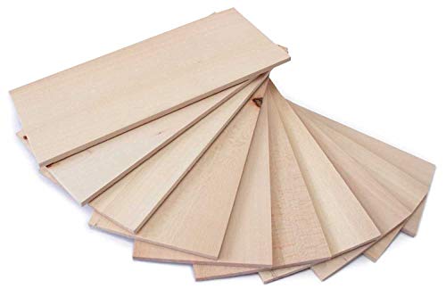 wodewa 10er Set Holz Furnier Set 4mm Starkfurnier Linde 18x7,3cm Sägefurnier Bastelholz Platten Echtholz Holzfurnier zum Basteln Holzplatte Bastelset Modellbau DIY von wodewa