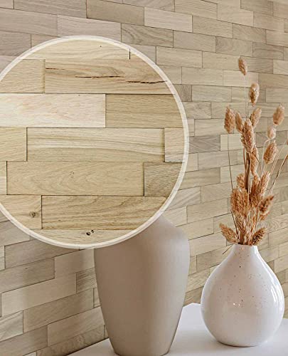 wodewa 200 Wandverkleidung Holz 3D Eiche Natur unbehandelt 1m² Wandpaneele Moderne Wanddekoration Holzverkleidung Holzwand für Wohnzimmer, Küche, Schlafzimmer wodewa 200 Wandverkleidung Holz 3D Eiche Natur unbehandelt 1m² Wandpaneele Moderne Wanddekoration Holzverkleidung Holzwand für Wohnzimmer, Küche, Schlafzimmer von wodewa