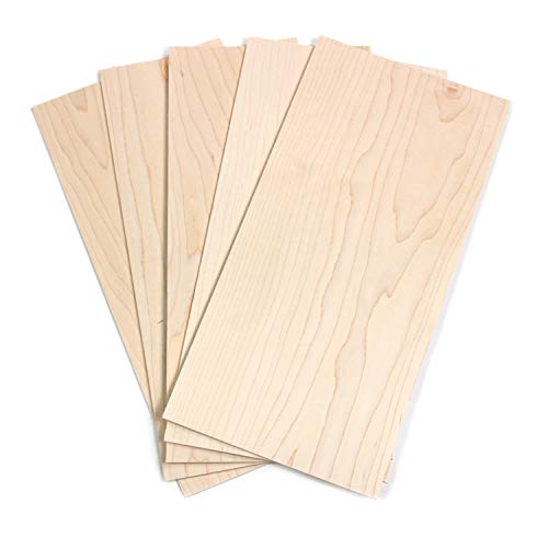 wodewa Holz Furnier Set 2mm Starkfurnier Ahorn 30x14cm 5er Set Sägefurnier Bastelholz Platten Echtholz Holzfurnier zum Basteln Holzplatte Bastelset Modellbau DIY von wodewa