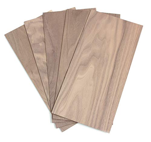 wodewa Holz Furnier Set 2mm Starkfurnier Nussbaum 60x14 cm 10er Set Sägefurnier Bastelholz Platten Echtholz Holzfurnier zum Basteln Holzplatte Bastelset Modellbau DIY von wodewa