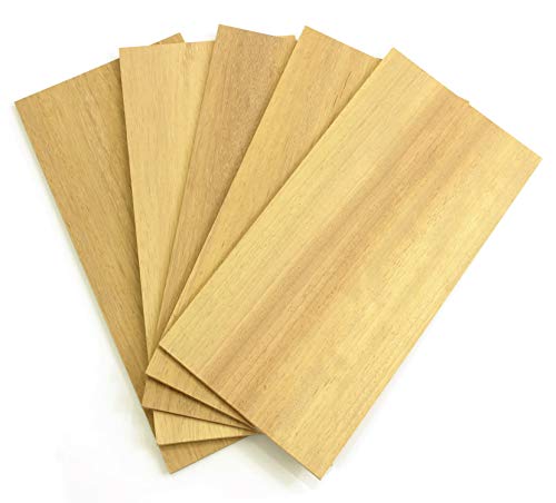 wodewa Holz Furnier Set 4mm Starkfurnier Iroko 30x14cm 5er Set Sägefurnier Bastelholz Platten Echtholz Holzfurnier zum Basteln Holzplatte Bastelset Modellbau DIY von wodewa