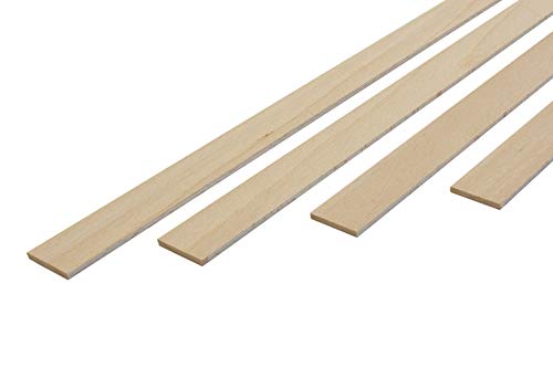 wodewa Holzleisten Buche Starkfurnier Echtholz 3mm x 30mm x 500mm | 15er Set Leisten Bastelholz Massivholz Holzfurnier zum Basteln Bastelset Modellbau DIY von wodewa