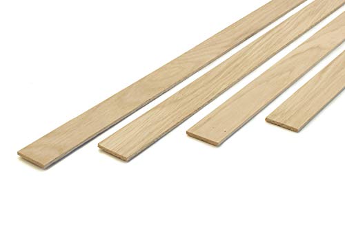 wodewa Holzleisten Eiche Starkfurnier Echtholz 3mm x 30mm x 500mm | 15er Set Leisten Bastelholz Massivholz Holzfurnier zum Basteln Bastelset Modellbau DIY von wodewa