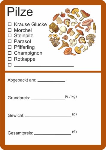 Etiketten zur Kennzeichnung von Pilzen 6 x 9 cm (Neutral, 25) von wodtke-werbetechnik