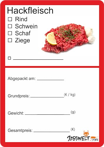 Metzger Etiketten zur Kennzeichnung von Fleisch 6 x 9 cm Hackfleich (100) von wodtke-werbetechnik