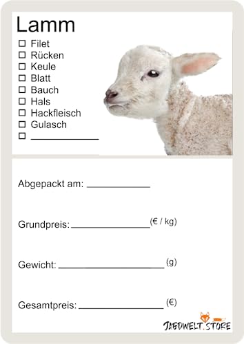 Metzger Etiketten zur Kennzeichnung von Fleisch 6 x 9 cm Lamm Bild (100) von wodtke-werbetechnik