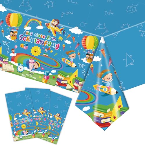 3pcs Einschulung Tischdecken Alles Gute Zum Schulanfang, Schulanfang Deko Jungen Mädchen, Tischdeko Einschulung für Schule und Klassenzimmer Party Dekoration,137 × 274 cm Tischdecke Blau 3pcs Einschulung Tischdecken Alles Gute Zum Schulanfang, Schulanfang Deko Jungen Mädchen, Tischdeko Einschulung für Schule und Klassenzimmer Party Dekoration,137 × 274 cm Tischdecke Blau von wokdsbl