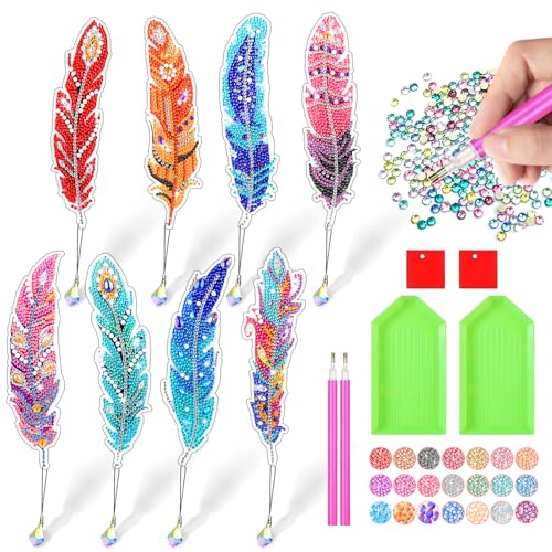 wokdsbl 8 Stück 5D DIY Diamond Painting Lesezeichen Erwachsene Kinder, Malen Nach Zahlen ab 7-12 Jahre Mädchen, Lesezeichen Personalisiert, Geburtstagsgeschenk Weihnachtsgeschenke von wokdsbl