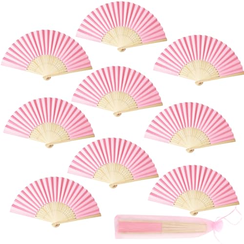 Papierfächer zum Selbermachen, handgefertigt, mit Tasche, chinesischer Fächer, für Tanzen, Hochzeit, Cosplay, Rosa, 9 Stück Papierfächer zum Selbermachen, handgefertigt, mit Tasche, chinesischer Fächer, für Tanzen, Hochzeit, Cosplay, Rosa, 9 Stück von wokdsbl
