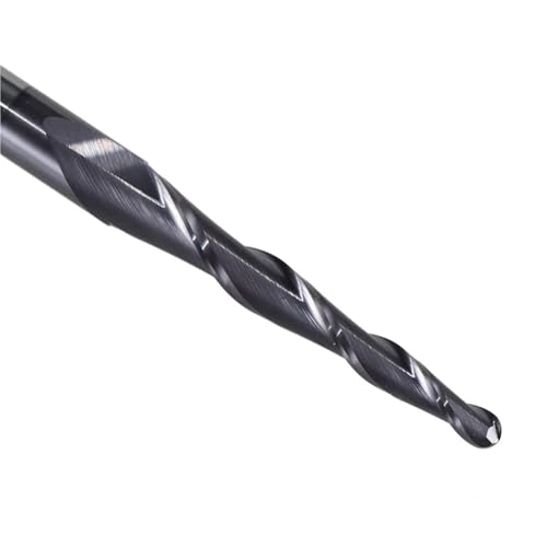 woleyuu Wolfram-Hartmetall-Schaftfräser 4 mm 6 mm 8 mm Kugelkopf-Schaftfräser, konische Schaftfräser, Fräser, CNC-Kegelfräser, Holz-/Metallfräser(R1.0-47-D8-TiAlN) von woleyuu
