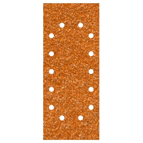 wolfcraft Schleifstreifen für Holz und Metall 115 x 280 mm I 1982000 I 5er Pack, Korund Körnung 80 I Ideal für Schwingschleifer I gelocht für Staubabsaugung von wolfcraft