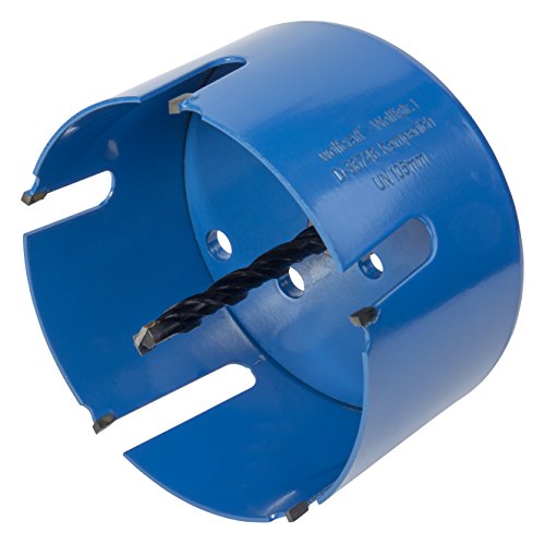 wolfcraft Universallochsäge mit Spanndorn, vormontiert I 3887000 I Vielseitig einsetzbar in unterschiedlichsten Materialien, Schnitttiefe 60 mm, ø105mm von wolfcraft