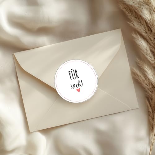 wolga-kreativ 72 Aufkleber Geschenkaufkleber - Für Dich! - Gastgeschenke Hochzeit Sticker Geburtstag Gastgeschenke Hochzeit Ostern Kommunion Konfirmation Etiketten Selbstklebend von wolga-kreativ