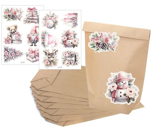 wolga-kreativ Aufkleber Sticker Geschenkaufkleber Weihnachten rosa Advent Weihnachtssticker Etiketten 4 Blätter + 12 Blockbodenbeutel Kraftpapier Papierbeutel Geschenktüte Weihnachtsbaum Glaskugel wolga-kreativ Aufkleber Sticker Geschenkaufkleber Weihnachten rosa Advent Weihnachtssticker Etiketten 4 Blätter + 12 Blockbodenbeutel Kraftpapier Papierbeutel Geschenktüte Weihnachtsbaum Glaskugel von wolga-kreativ