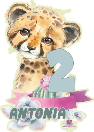 wolga-kreativ Bügelbild Applikation Aufbügler 1 2 3 4 5 6 Geburtstag Leopard Buchstaben Zahl Junge Mädchen zum selbst Aufbügeln A5 Geburtstagsshirt Kindergeburtstag von wolga-kreativ
