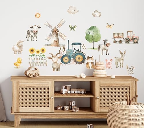 wolga-kreativ Wandtattoo für das Kinderzimmer, Wandsticker selbstklebend – Bauernhof & Dorfmotive für eine liebevolle Deko mit 20 Motiven, Dorf Farm Bauernhof wolga-kreativ Wandtattoo für das Kinderzimmer, Wandsticker selbstklebend – Bauernhof & Dorfmotive für eine liebevolle Deko mit 20 Motiven, Dorf Farm Bauernhof von wolga-kreativ