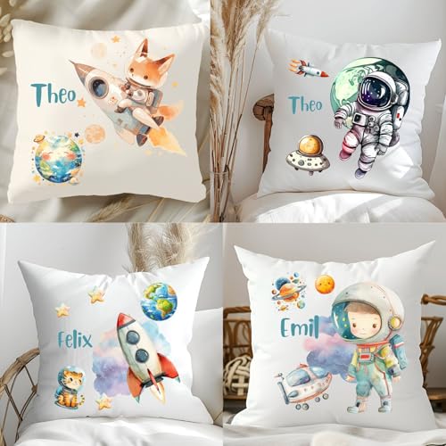 wolga-kreativ personalisiertes Kissen mit Namen – Weltall-Motive Für Jungen – Astronaut, Rakete & Planeten - Flauschiges Babykissen – Bedruckt in Deutschland wolga-kreativ personalisiertes Kissen mit Namen – Weltall-Motive Für Jungen – Astronaut, Rakete & Planeten - Flauschiges Babykissen – Bedruckt in Deutschland von wolga-kreativ