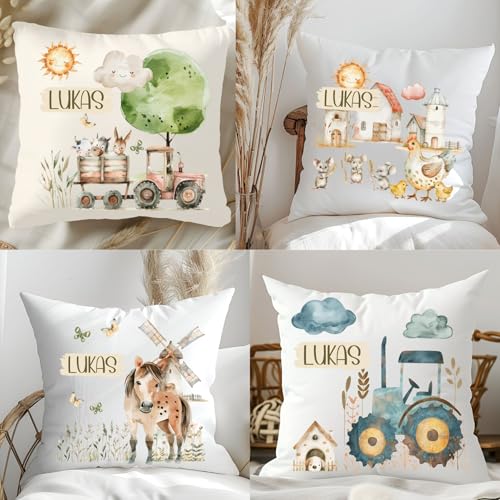 wolga-kreativ personalisiertes Kuschelkissen Kinder – Bauernhof-Motive mit Namen – Traktor, Tiere & Dorf – Geschenk für Jungen und Mädchen – Flauschiges Babykissen – Bedruckt in Deutschland wolga-kreativ personalisiertes Kuschelkissen Kinder – Bauernhof-Motive mit Namen – Traktor, Tiere & Dorf – Geschenk für Jungen und Mädchen – Flauschiges Babykissen – Bedruckt in Deutschland von wolga-kreativ