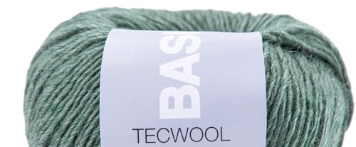 Basics Tecwool 50 g/135 m,65% Schurwolle/35% Tencel, NS 5-6, 5 Maschenmarkierer je Bestellung (019 grün) von wolldealer 24