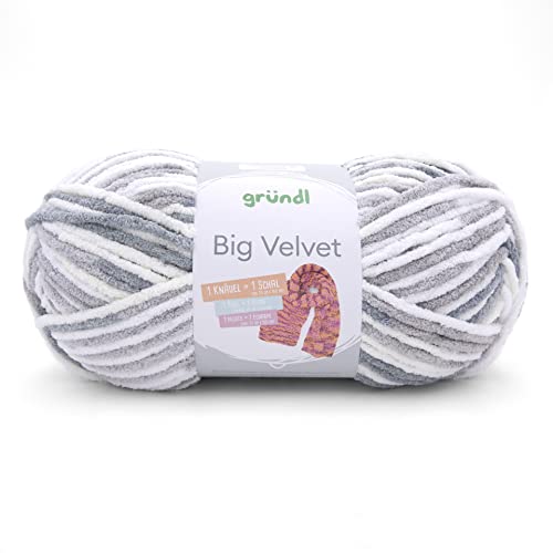 Big Velvet von Gründl,1 Knäuel =1 Schal,250g/205 m, 100% Polyester, Chenille,weiche Wolle,z. Häkeln und Stricken (03) von wolldealer 24