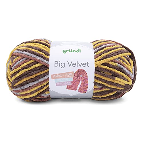Big Velvet von Gründl,1 Knäuel =1 Schal,250g/205 m, 100% Polyester, Chenille,weiche Wolle,z. Häkeln und Stricken (04) von wolldealer 24