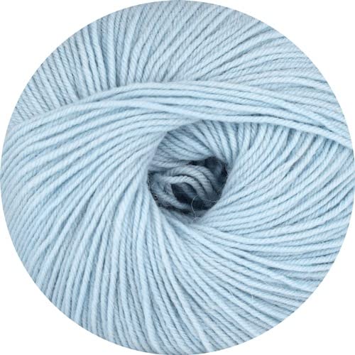 Linie 12 Street uni von Online Garne,4-fach Sockenwolle, 50 g 75% Schurwolle (Merino extrafein) 25% Polyamid, 210 m LL, superweich, 3 Maschenmarkierer zu jeder Bestellung (032 hellblau) von wolldealer 24