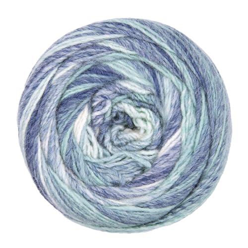 Sierra Strickgarn von Gründl, 200g/580m, Polyacryl/Wolle, Nadelstärke 5-6, Dreieckstuch-Anleitung (04 hellblau-weiß-marine) von wolldealer 24