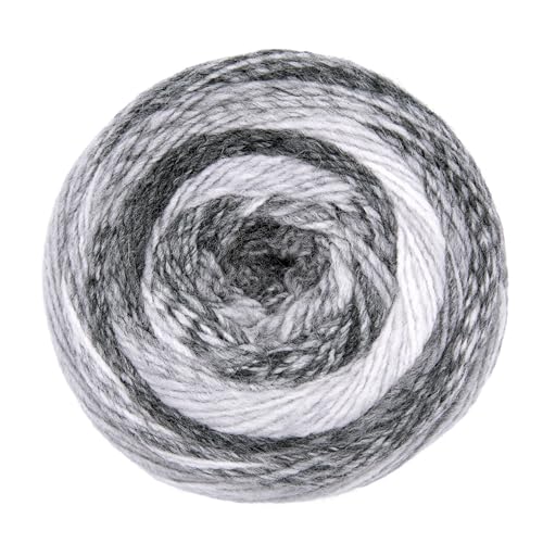 Sierra Strickgarn von Gründl, 200g/580m, Polyacryl/Wolle, Nadelstärke 5-6, Dreieckstuch-Anleitung (06 schwarz-hellgrau-weiß) von wolldealer 24