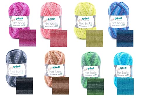 Sockenwolle Sparpaket Gründl Hot Socks Malcesine 8x100g,4-fädig,75% Schurwolle/25% Polyamid, Sockenwolle Sparpaket Gründl Hot Socks Malcesine 8x100g,4-fädig,75% Schurwolle/25% Polyamid, von wolldealer 24