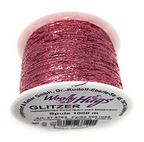 Woolly Hugs Glitzer,25 g/1000m, Beilaufgarn z. Mitstricken, (303 rose) von wolldealer 24