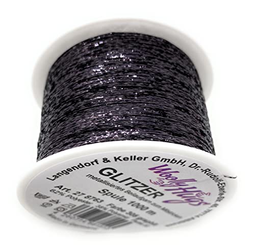 Woolly Hugs Glitzer,25 g/1000m, Beilaufgarn z. Mitstricken, (305 graphit) von wolldealer 24