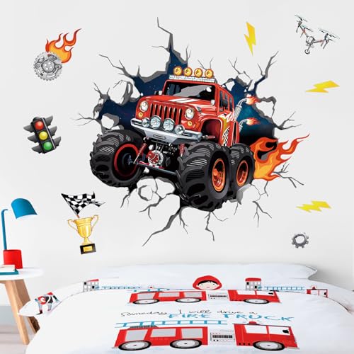 wondever Wandtattoo Autos Junge 3D Wandaufkleber Rennauto Auto Fahrzeuge Wandsticker Wanddeko für Kinderzimmer Jungen Babyzimmer Spielzimmer wondever Wandtattoo Autos Junge 3D Wandaufkleber Rennauto Auto Fahrzeuge Wandsticker Wanddeko für Kinderzimmer Jungen Babyzimmer Spielzimmer von wondever
