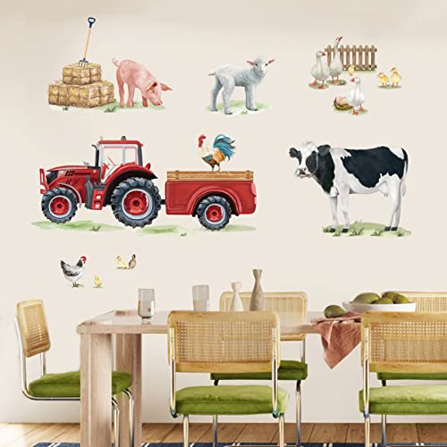 wondever Wandtattoo Bauernhof Kinderzimmer Wandaufkleber Traktor Rot Kuh Schaf Wandsticker Wanddeko für Küche Wohnzimmer Esszimmer wondever Wandtattoo Bauernhof Kinderzimmer Wandaufkleber Traktor Rot Kuh Schaf Wandsticker Wanddeko für Küche Wohnzimmer Esszimmer von wondever