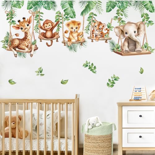 wondever Wandtattoo Dschungel Tiere Reben Wandaufkleber Safari Affen Löwen Giraffe Tropische Blätter für Kinderzimmer Babyzimmer Schlafzimmer wondever Wandtattoo Dschungel Tiere Reben Wandaufkleber Safari Affen Löwen Giraffe Tropische Blätter für Kinderzimmer Babyzimmer Schlafzimmer von wondever