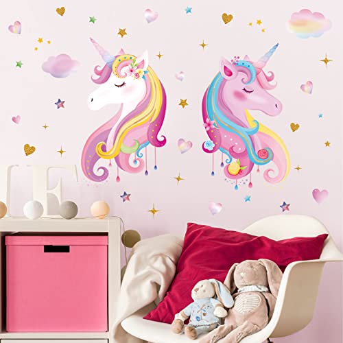 wondever Wandtattoo Einhorn Rosa Wandaufkleber Regenbogen Herze Sterne Wandsticker Wanddeko für Kinderzimmer Mädchen Babyzimmer wondever Wandtattoo Einhorn Rosa Wandaufkleber Regenbogen Herze Sterne Wandsticker Wanddeko für Kinderzimmer Mädchen Babyzimmer von wondever