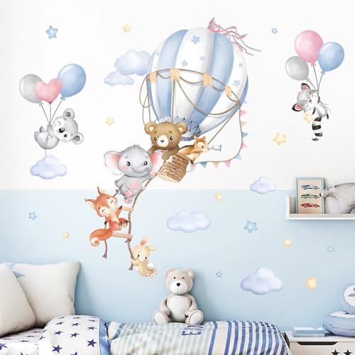 wondever Wandtattoo Heißluftballon Tiere Groß Wandaufkleber Ballon Safari Bär Elefant Fuchs Wandsticker Wanddeko für Kinderzimmer Schlafzimmer Babyzimmer wondever Wandtattoo Heißluftballon Tiere Groß Wandaufkleber Ballon Safari Bär Elefant Fuchs Wandsticker Wanddeko für Kinderzimmer Schlafzimmer Babyzimmer von wondever