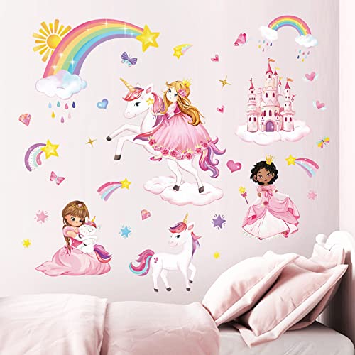 wondever Wandtattoo Prinzessin Einhorn Wandaufkleber Schloss Regenbogen Wandsticker Wanddeko für Kinderzimmer Mädchen Babyzimmer Schlafzimmer wondever Wandtattoo Prinzessin Einhorn Wandaufkleber Schloss Regenbogen Wandsticker Wanddeko für Kinderzimmer Mädchen Babyzimmer Schlafzimmer von wondever