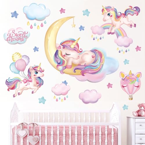 wondever Wandtattoo Regenbogen Einhorn Wandaufkleber Ballon Einhorn auf Mond Wolken Wandsticker Wanddeko für Kinderzimmer Mädchen Babyzimmer Schlafzimmer wondever Wandtattoo Regenbogen Einhorn Wandaufkleber Ballon Einhorn auf Mond Wolken Wandsticker Wanddeko für Kinderzimmer Mädchen Babyzimmer Schlafzimmer von wondever