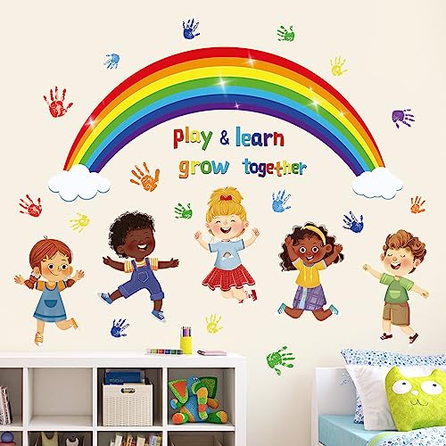 wondever Wandtattoo Regenbogen Kinder Wandaufkleber Zitate Inspirierende Wandsticker Wanddeko für Klassenzimmer Kinderzimmer Babyzimmer von wondever