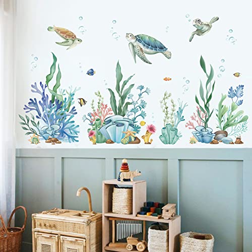 wondever Wandtattoo Unter dem Meer Meeresschildkröten Wandaufkleber Seetang Gras Wandsticker Wanddeko für Kinderzimmer Babyzimmer Badezimmer wondever Wandtattoo Unter dem Meer Meeresschildkröten Wandaufkleber Seetang Gras Wandsticker Wanddeko für Kinderzimmer Babyzimmer Badezimmer von wondever