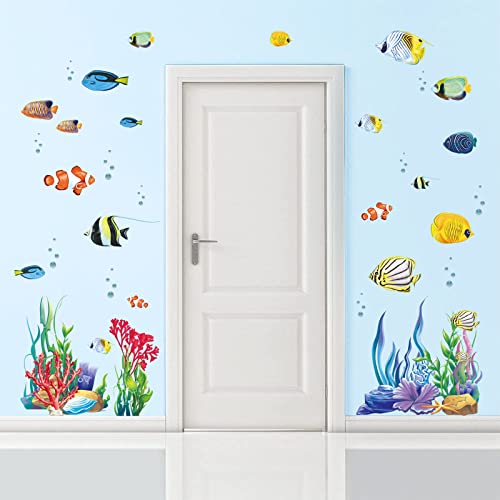 wondever Wandtattoo Unter dem Meer Tropischer Fisch Wandaufkleber Ozean Seetang Wandsticker Wanddeko für Kinderzimmer Babyzimmer Badezimmer wondever Wandtattoo Unter dem Meer Tropischer Fisch Wandaufkleber Ozean Seetang Wandsticker Wanddeko für Kinderzimmer Babyzimmer Badezimmer von wondever