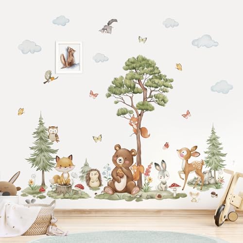 wondever Wandtattoo Waldtiere Baum Groß Kiefer Wandaufkleber Tiere Bär Fuchs Reh Wandsticker Wanddeko für Kinderzimmer Mädchen Babyzimmer wondever Wandtattoo Waldtiere Baum Groß Kiefer Wandaufkleber Tiere Bär Fuchs Reh Wandsticker Wanddeko für Kinderzimmer Mädchen Babyzimmer von wondever