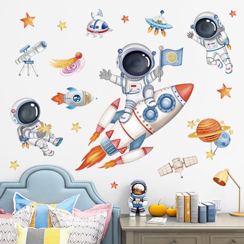 wondever Wandtattoo Weltraum Kinder Astronaut Wandaufkleber Planeten Raketen Weltall Wandsticker Wanddeko für Kinderzimmer Babyzimmer Spielzimmer wondever Wandtattoo Weltraum Kinder Astronaut Wandaufkleber Planeten Raketen Weltall Wandsticker Wanddeko für Kinderzimmer Babyzimmer Spielzimmer von wondever