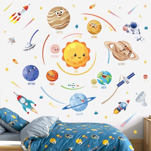 wondever Wandtattoo Weltraum Kinder Sonnensystem Wandaufkleber Planeten Astronaut Weltall Wandsticker Wanddeko für Kinderzimmer Babyzimmer Spielzimmer wondever Wandtattoo Weltraum Kinder Sonnensystem Wandaufkleber Planeten Astronaut Weltall Wandsticker Wanddeko für Kinderzimmer Babyzimmer Spielzimmer von wondever