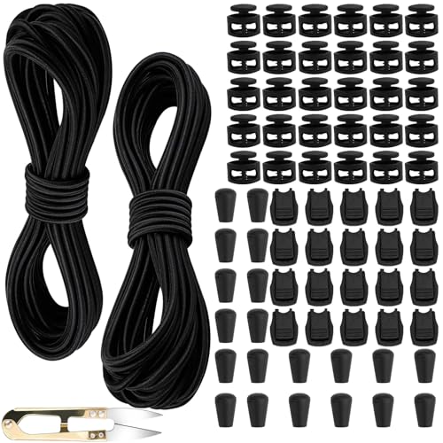 wonkeken 2 Stück 10m Elastische Gummischnur 3mm Elastische Runde Schnur Elastische Dehnbare Schnur Nylonschnur für Armbänder mit 20 Kordelstopper Kordelklemme 30Doppel-Loch Frühling für Rucksack wonkeken 2 Stück 10m Elastische Gummischnur 3mm Elastische Runde Schnur Elastische Dehnbare Schnur Nylonschnur für Armbänder mit 20 Kordelstopper Kordelklemme 30Doppel-Loch Frühling für Rucksack von wonkeken