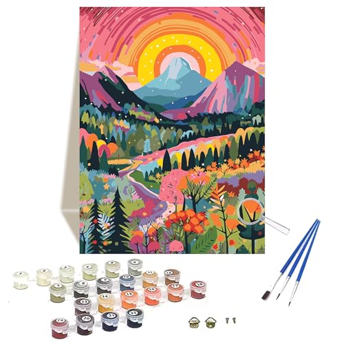 wonloong Malen-nach-Zahlen-Set für Erwachsene, Anfänger, Landschaft, Berge, Acryl, Malen-nach-Zahlen-Set für Erwachsene, auf Leinwand, Sonnenlandschaft, digitale Ölzahlen, Malset für Heimdekoration wonloong Malen-nach-Zahlen-Set für Erwachsene, Anfänger, Landschaft, Berge, Acryl, Malen-nach-Zahlen-Set für Erwachsene, auf Leinwand, Sonnenlandschaft, digitale Ölzahlen, Malset für Heimdekoration von wonloong