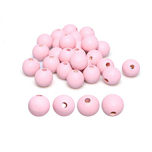Rosa Holzperlen 15 mm für Bauernhaus-Girlanden, matte Farbe, lose Holzperlen mit 4 mm großem Loch, glatt lackierte Abstandshalter für Schmuckherstellung, 100 Stück Rosa Holzperlen 15 mm für Bauernhaus-Girlanden, matte Farbe, lose Holzperlen mit 4 mm großem Loch, glatt lackierte Abstandshalter für Schmuckherstellung, 100 Stück von woodeni