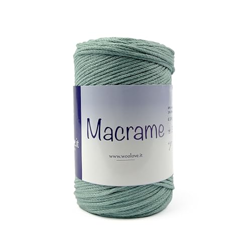 Macramè-Geflochtene Kordel aus Bio-Baumwolle, Häkelnadel, Makramee ECC Aquamarin 804 von woolove