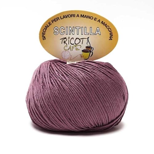 Tricot Cafè Scintilla Knäuel aus weichem, reinem Baumwollgarn zum häkeln, supermerzerisiert, antipilling, gasiert, extra glänzend – Nadeln/Häkelnadel: 3,50/4,50, 1 Stück, Alpenveilchen dunkel 40, 50 g Tricot Cafè Scintilla Knäuel aus weichem, reinem Baumwollgarn zum häkeln, supermerzerisiert, antipilling, gasiert, extra glänzend – Nadeln/Häkelnadel: 3,50/4,50, 1 Stück, Alpenveilchen dunkel 40, 50 g von woolove